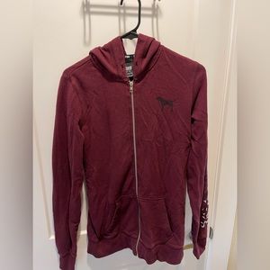 Victorias Secret Pink XS maroon zip up jacket